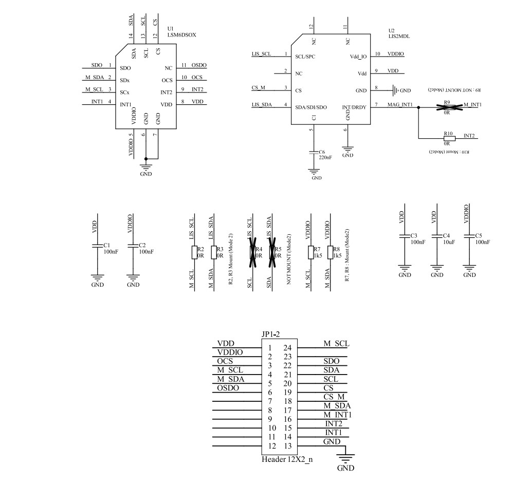 原理图 - STMicroelectronics STEVAL-MKI217V1适配器板